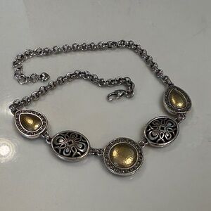 Brighton Silver and Gold Tone Reversible Necklace
